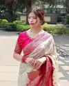 MF1460 Soft Lichi Silk Designer Wedding Sarees Wholesale Price In Surat